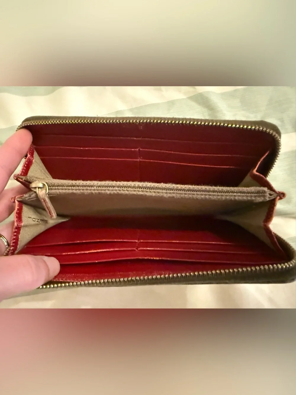 Fendi Monogram Zucchino/Zucca Zip-Around Wallet